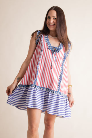 Red White and Blue Sleeveless Dress *Final Sale*