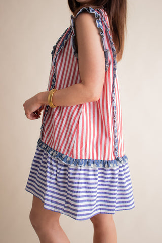 Red White and Blue Sleeveless Dress *Final Sale*