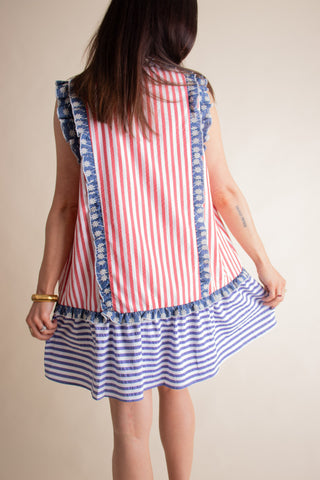Red White and Blue Sleeveless Dress *Final Sale*