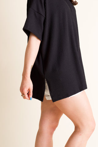 Never Settle V Neck Urban Ribbed Top