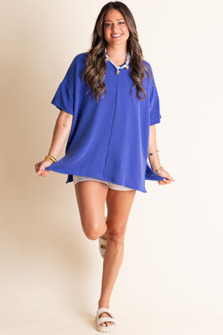 Never Settle V Neck Urban Ribbed Top