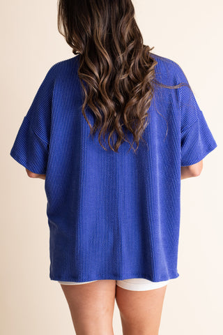 Never Settle V Neck Urban Ribbed Top