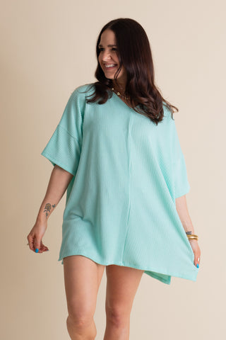 Never Settle V Neck Urban Ribbed Top