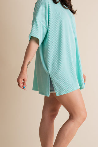 Never Settle V Neck Urban Ribbed Top