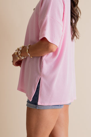 Never Settle V Neck Urban Ribbed Top