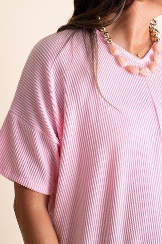 Never Settle V Neck Urban Ribbed Top