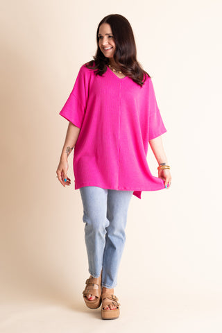 Never Settle V Neck Urban Ribbed Top