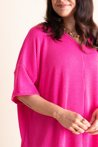 Never Settle V Neck Urban Ribbed Top