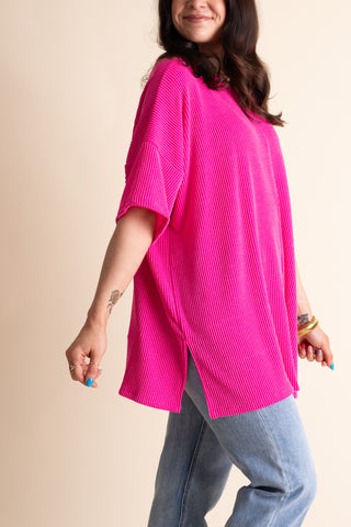 Never Settle V Neck Urban Ribbed Top