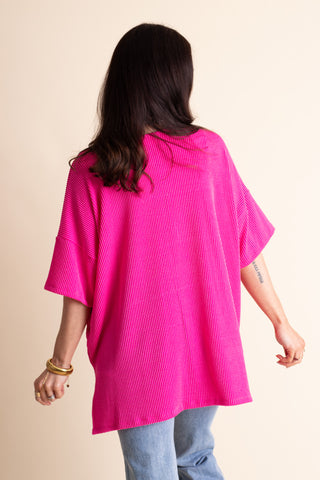 Never Settle V Neck Urban Ribbed Top