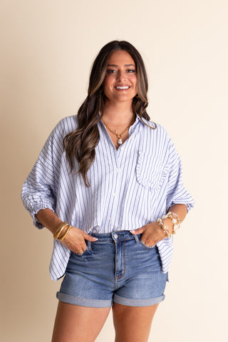 Sail The Coast Button Down Top *Final Sale*