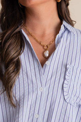 Sail The Coast Button Down Top *Final Sale*