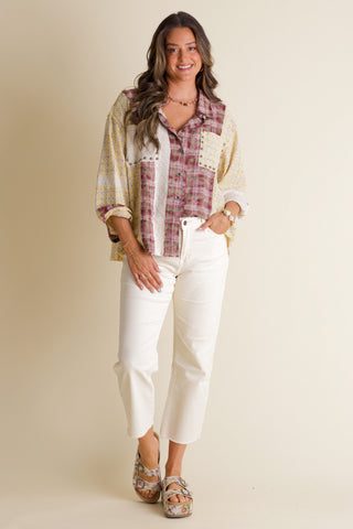 Funny Feeling Button Down Top