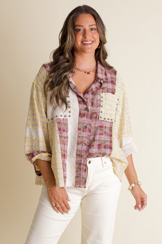 Funny Feeling Button Down Top