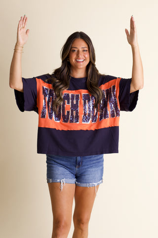 Touch Down Color Block Top