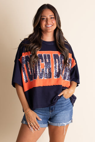 Touch Down Color Block Top