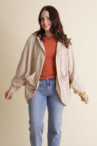 It's My Day Oversized Hooded Cardigan