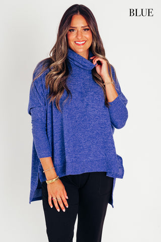 All For The Fun Cowl Neck Sweater