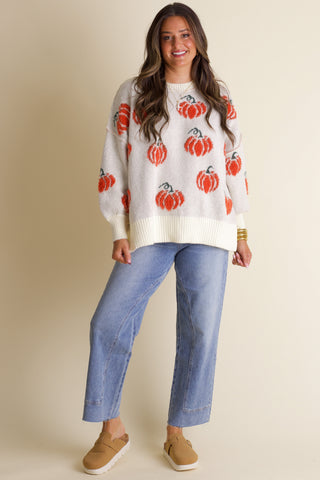 Hello Pumpkin Round Neck Sweater