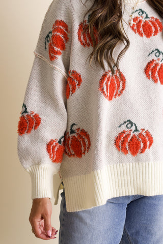 Hello Pumpkin Round Neck Sweater