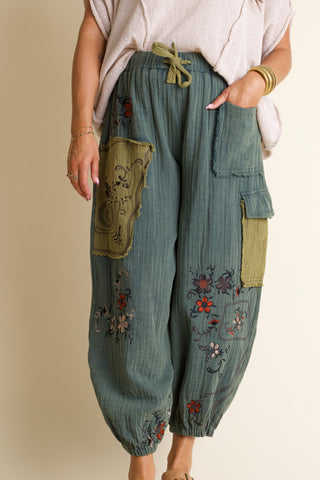 Sweet Secrets Embroidered Pants