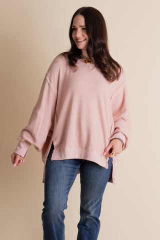 Cozy Vibes Waffle Knit Top