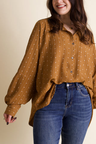 Moving On Button Down Top