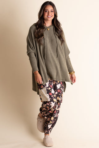 All I See Hooded Luxe Brushed Ribbed Pullover