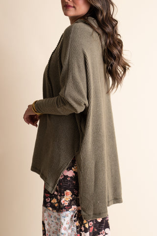 All I See Hooded Luxe Brushed Ribbed Pullover