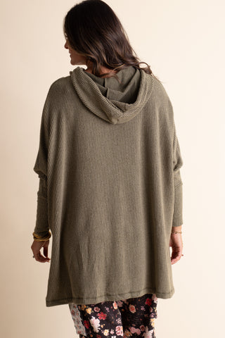 All I See Hooded Luxe Brushed Ribbed Pullover