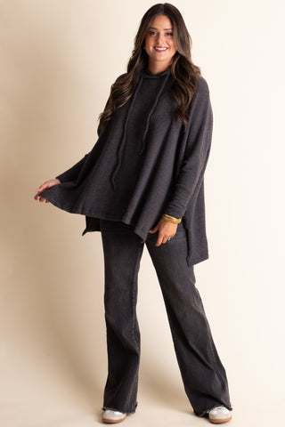 All I See Hooded Luxe Brushed Ribbed Pullover