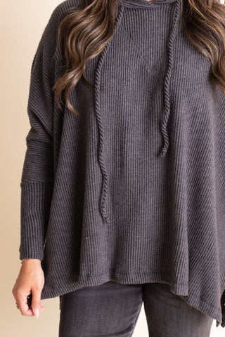 All I See Hooded Luxe Brushed Ribbed Pullover