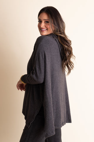 All I See Hooded Luxe Brushed Ribbed Pullover