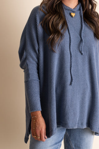 All I See Hooded Luxe Brushed Ribbed Pullover