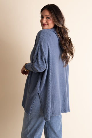 All I See Hooded Luxe Brushed Ribbed Pullover