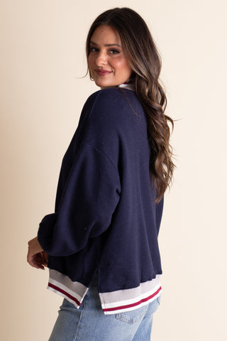 Making Waves Mock Neck Sweatshirt