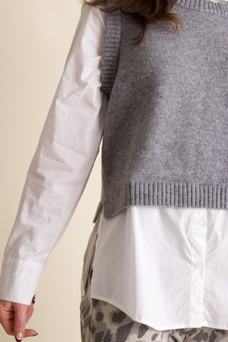 Layered Look Button Front Top