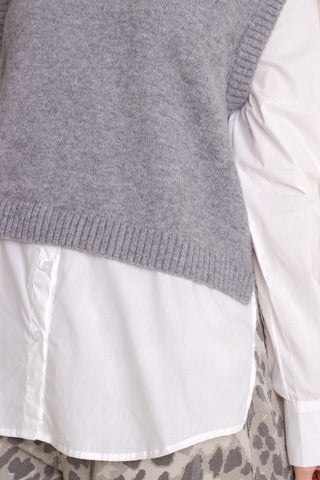 Layered Look Button Front Top