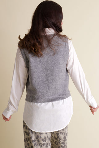 Layered Look Button Front Top