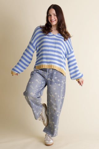 No Surprise Floral Wide Leg Jeans