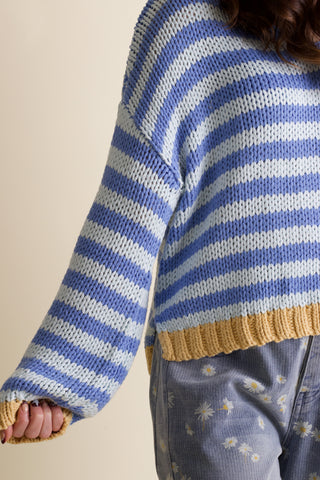 Quick Trip Striped V Neck Sweater