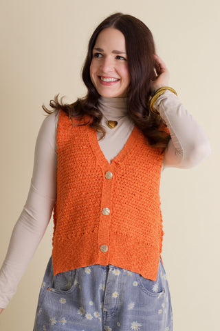 Step Inside Button Up Sweater Vest