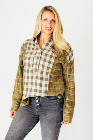 Electric Nights Color Block Flannel *Final Sale*