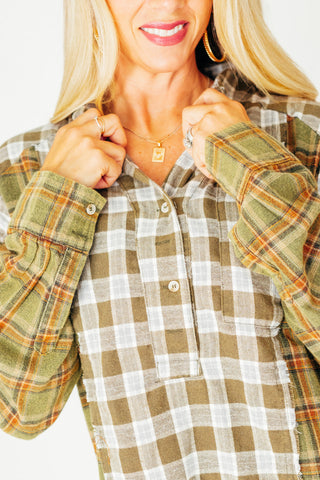 Electric Nights Color Block Flannel *Final Sale*