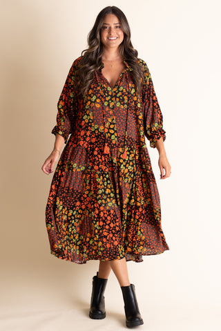 Fall Florals Gauze Dress