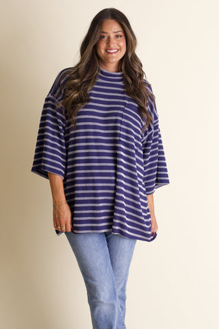 Only Go Forwards Oversized Striped Top