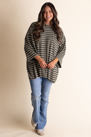 Only Go Forwards Oversized Striped Top