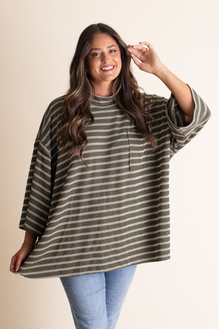 Only Go Forwards Oversized Striped Top