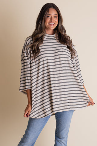 Only Go Forwards Oversized Striped Top