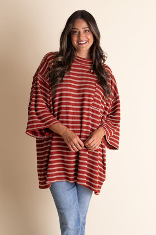 Only Go Forwards Oversized Striped Top